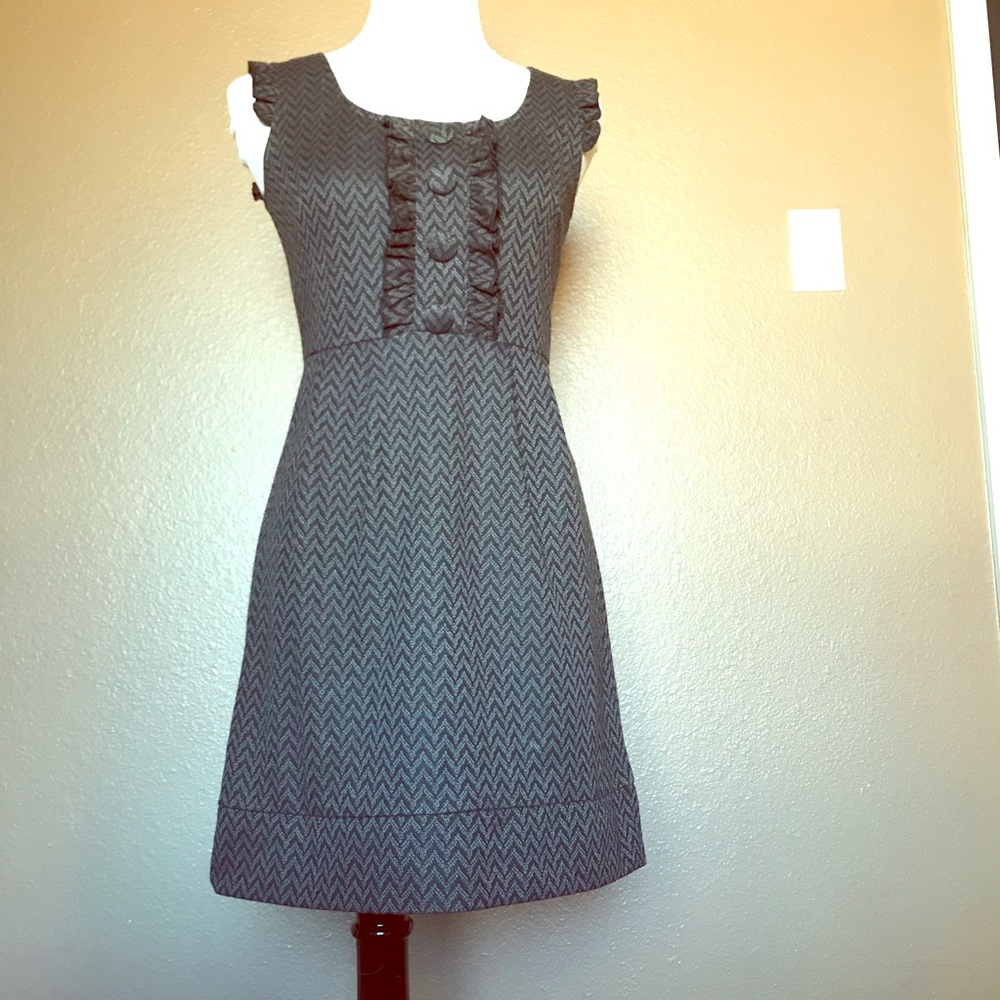 Bebop Gray Chevron Babydoll Dress S